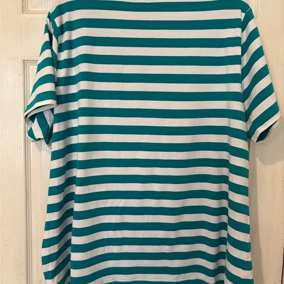 Michael Kors NWOT Striped Tee Shirt With Large MK Silver logo on front. - Picture 2 of 6